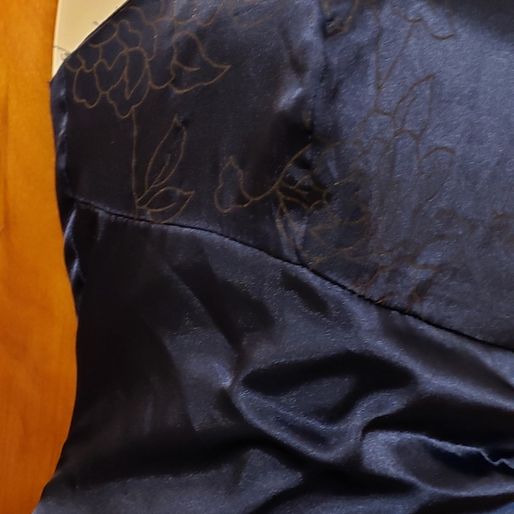 Dark Blue Dress with Sparkling Rose Outlines - Picture 9 of 11